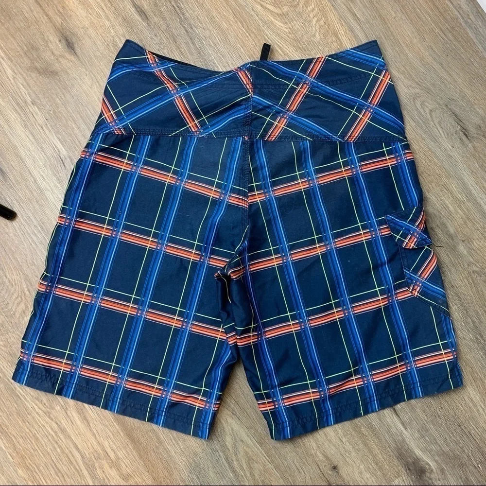 Hurley Blue Plaid Swim Shorts